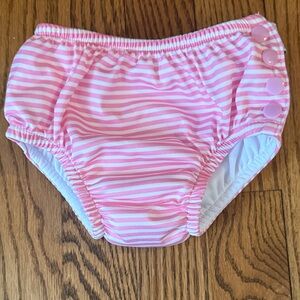 GREEN SPROUTS Striped Pink  Swim Diaper 12M VGUC